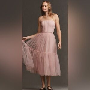 BHLDN Staples A-Line Tule Midi Dress
